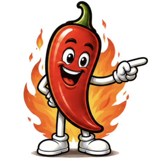 Mascota chili señalando el servicio de mantenimiento web